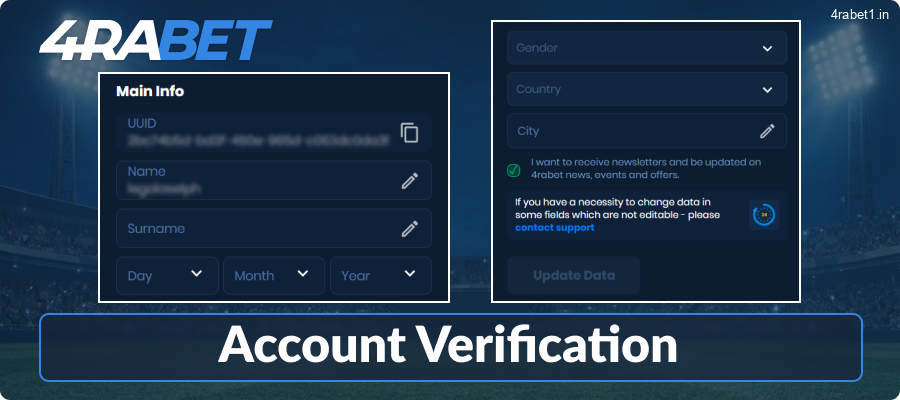 Confirm your 4rabet account