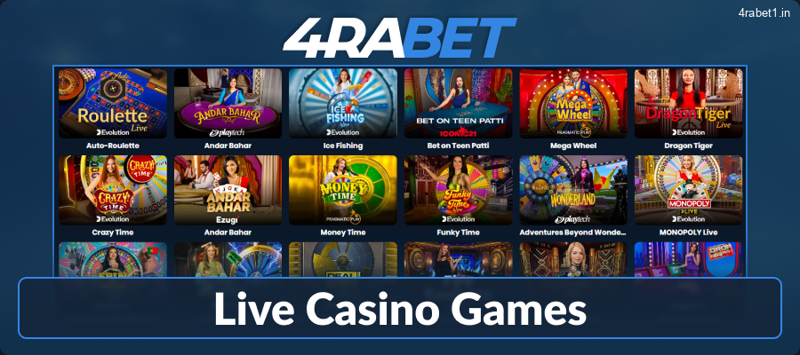 Play Live Dealer Casino at 4rabet IN