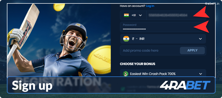 Start registration at 4rabet IN