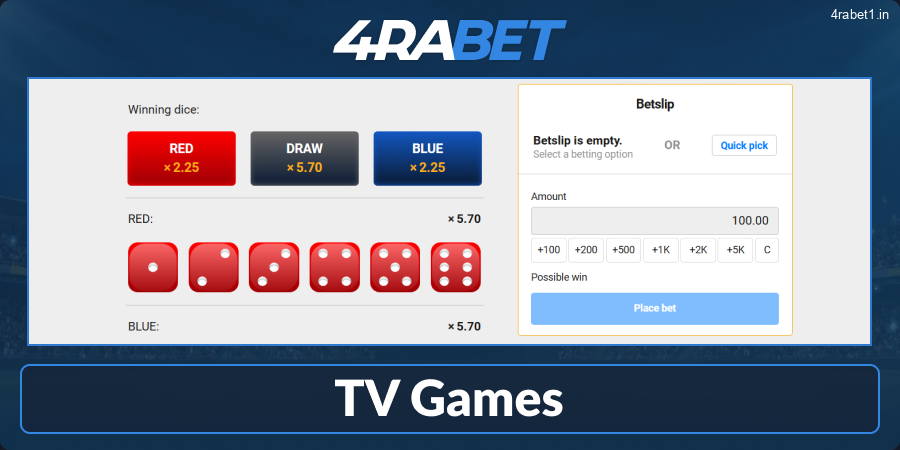 Television games for Indian players at 4rabet